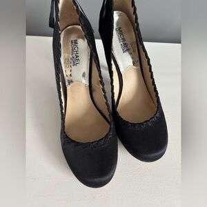 Black satin Michael Kors pumps